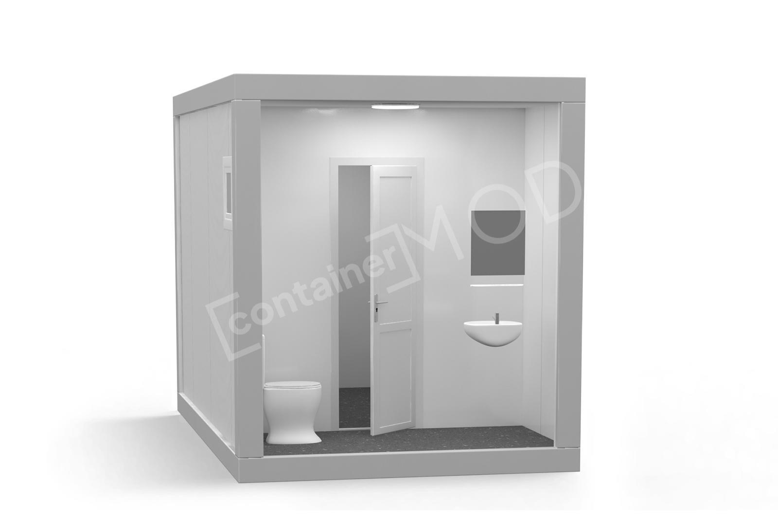 Container de Locuit 4m cu WC Alb 2 Geamuri ContainerMod