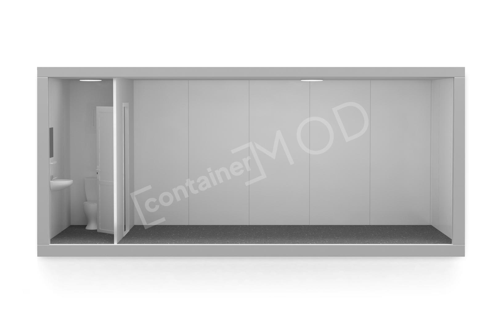 Container de Locuit 6m cu WC 1 Geam ContainerMod