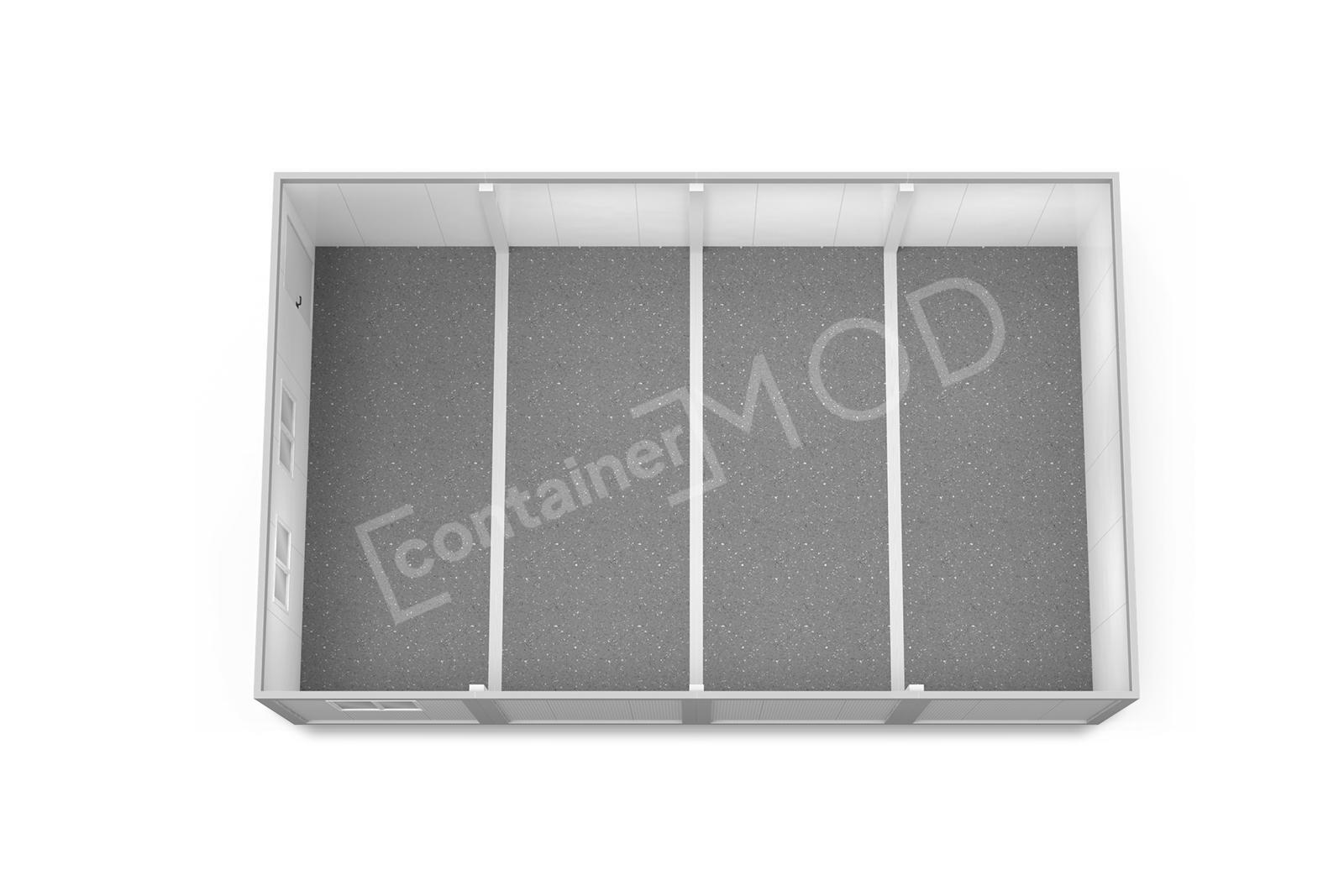 Container Modular 6x9.6m cu 1 Usa 3 Ferestre White ContainerMod