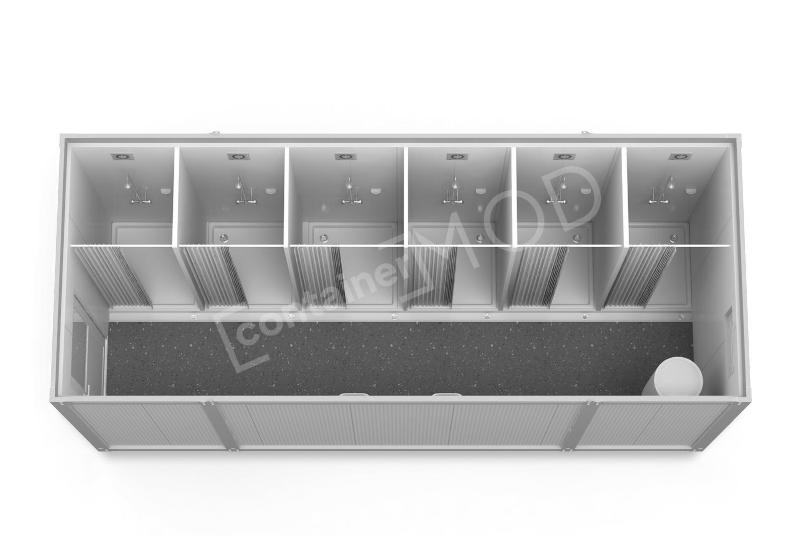 Container Sanitar 6m cu 6 Dusuri